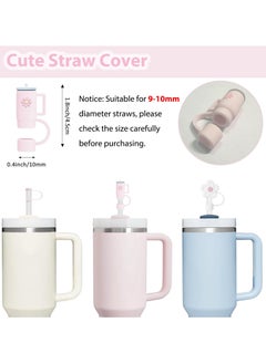 RTYY Stanley Cup Accessories Set Including 6 Pcs Silicone Spill Proof Stopper, 2 Pcs Straw Cover Cap for 9-10 mm Straws, 1 Pcs Silicone Boot for Stanley Cup Stanley 40oz & 30oz Tumbler (ROSE QUARTZ)  - Image 2
