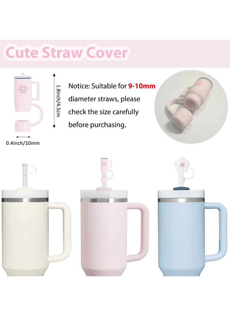 RTYY Stanley Cup Accessories Set Including 6 Pcs Silicone Spill Proof Stopper, 2 Pcs Straw Cover Cap for 9-10 mm Straws, 1 Pcs Silicone Boot for Stanley Cup Stanley 40oz & 30oz Tumbler (ROSE QUARTZ)  - Image 2