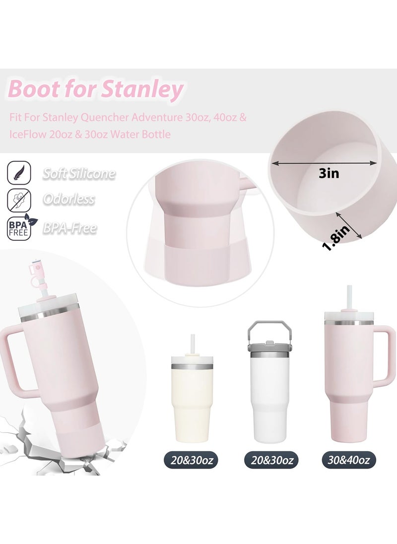 RTYY Stanley Cup Accessories Set Including 6 Pcs Silicone Spill Proof Stopper, 2 Pcs Straw Cover Cap for 9-10 mm Straws, 1 Pcs Silicone Boot for Stanley Cup Stanley 40oz & 30oz Tumbler (ROSE QUARTZ)  - Image 3
