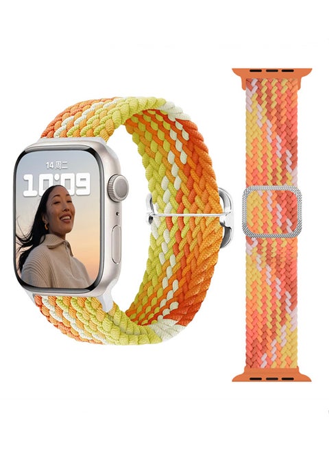 Nylon Solo Loop Strap Compatible with Apple Watch 45/44/42mm SE /Series 7/6/5/4/3/2/1 Colorful