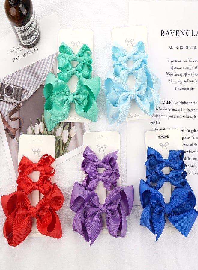 Spenlly 3pcs Baby Glitter Bows Hair Clips Little Girls Toddler Infants Alligator Clip Hair Accessories (Navy Blue) - Image 4
