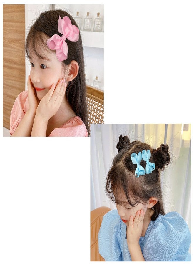 Spenlly 3pcs Baby Glitter Bows Hair Clips Little Girls Toddler Infants Alligator Clip Hair Accessories (Navy Blue) - Image 2