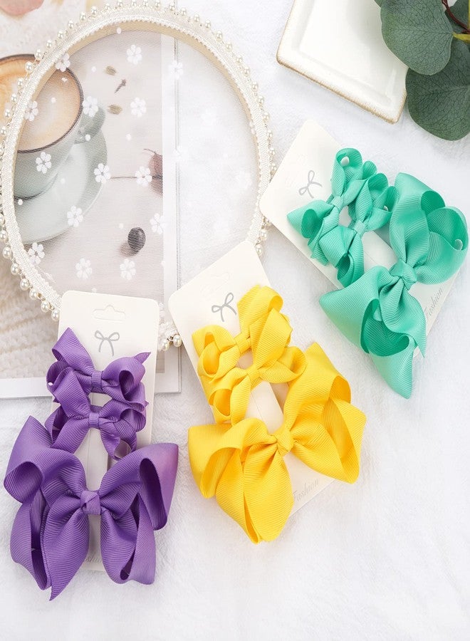 Spenlly 3pcs Baby Glitter Bows Hair Clips Little Girls Toddler Infants Alligator Clip Hair Accessories (Navy Blue) - Image 5