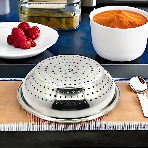 NYRA® Stainless Steel Poha Chalni/Strainer Colander/Vegetable Strainer for Kitchen Used for draining Out Liquid from Pasta, Canned Fruits, Vegetables, Boiled Rice, Noodles etc (Size- Small) - Image 2
