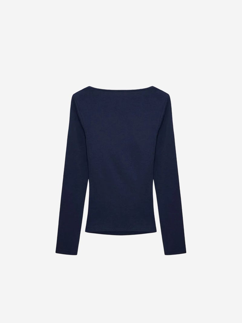DILVIN Slim Fit V-Neck Knit Blouse - Image 3