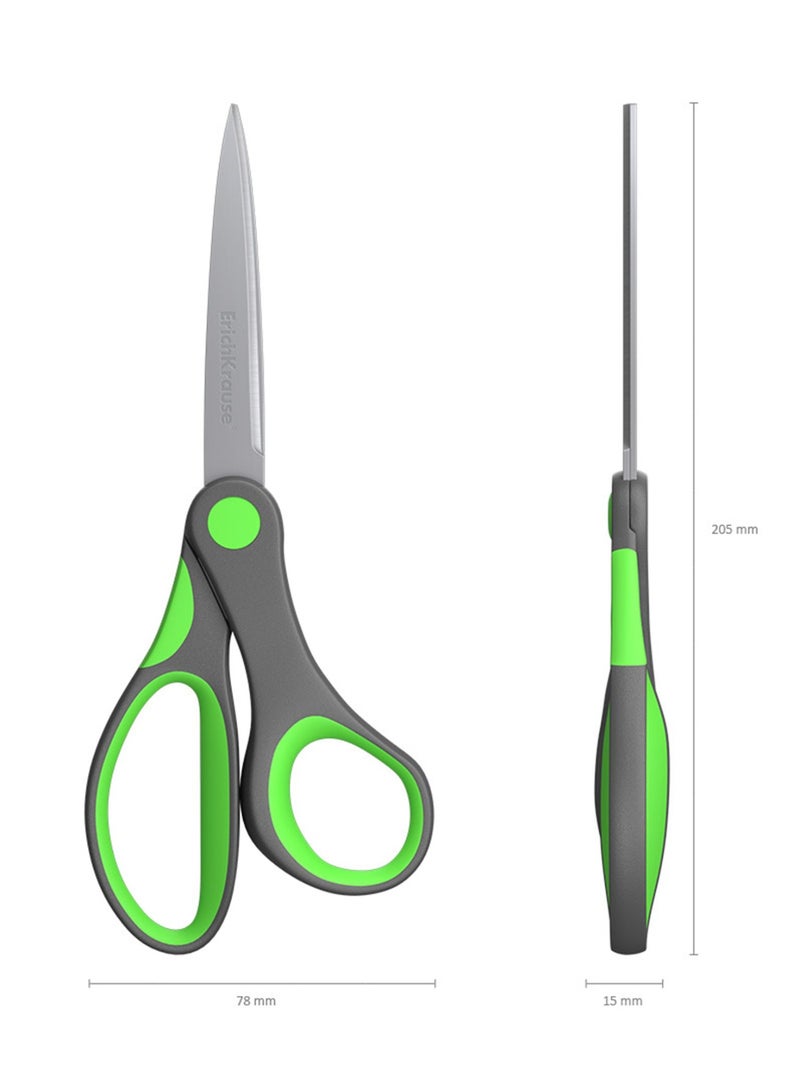 ErichKrause 1-Piece Comfort Ergo Stainless Steel Scissors 20.5cm Size Assorted Handles - Image 3