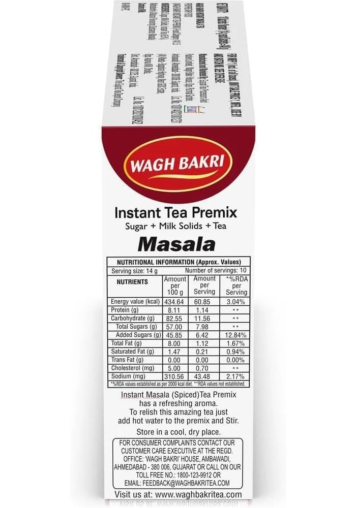 Wagh Bakri Instant Masala Tea - 3 in 1, 10 Single Serve Sachets - Image 2