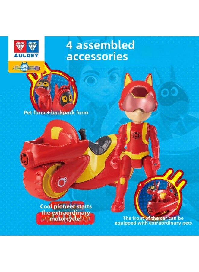Extraordinary Little Hero Cool Pioneer Motorcycle Children's Pet Dog Deformation Toy Car Nini Whirlwind Boy Audi-Color:820210 Deformed Pet-Extraordinary Cool Days - Image 3
