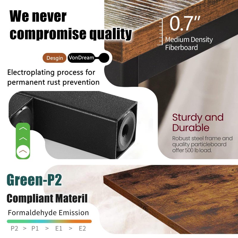 VonDream 2-Tier Step Stool for Adults with Handles,Heavy Duty Bed Steps for Elderly-Bed Stools with Adjustable Handrails and Non-Skid Platform (Brown) - Image 4