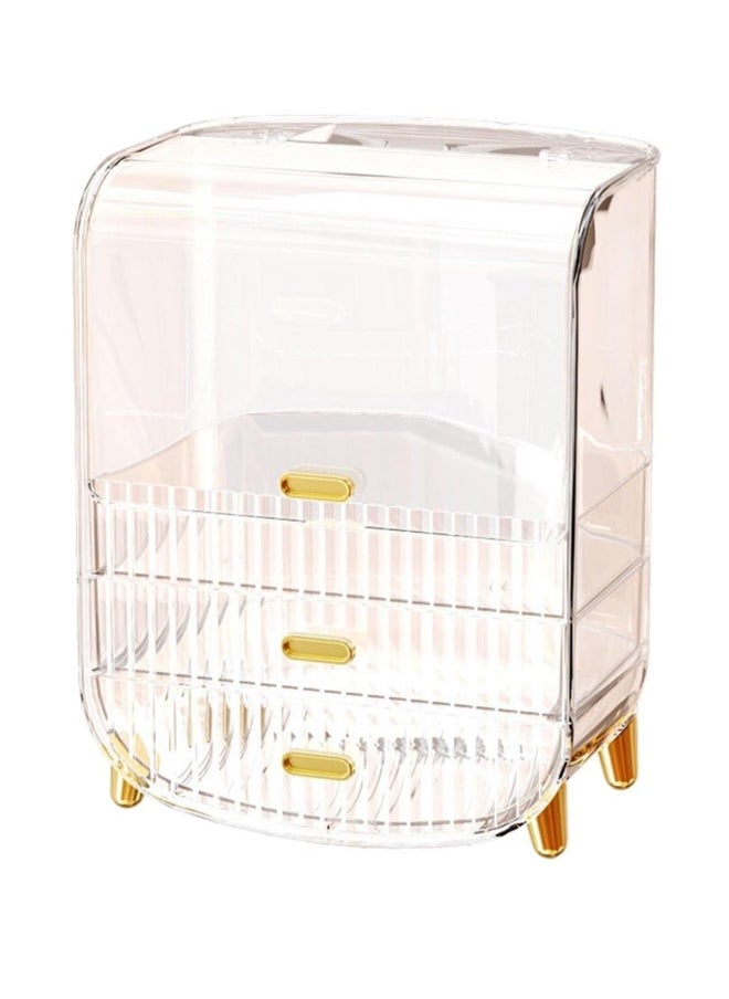 JOMILA Modern Makeup Storage Organizer Box Cosmetics storage display rack with drawer， Waterproof, dustproof, elegant display cabinet， Suitable for bathroom countertop, bedroom dresser  - Image 2