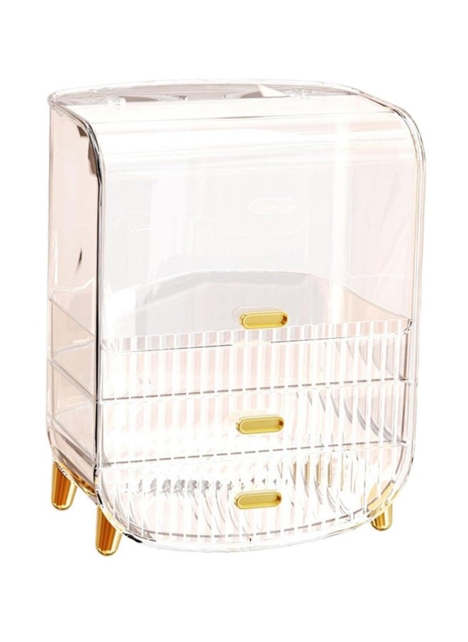 JOMILA Modern Makeup Storage Organizer Box Cosmetics storage display rack with drawer， Waterproof, dustproof, elegant display cabinet， Suitable for bathroom countertop, bedroom dresser  - Image 4