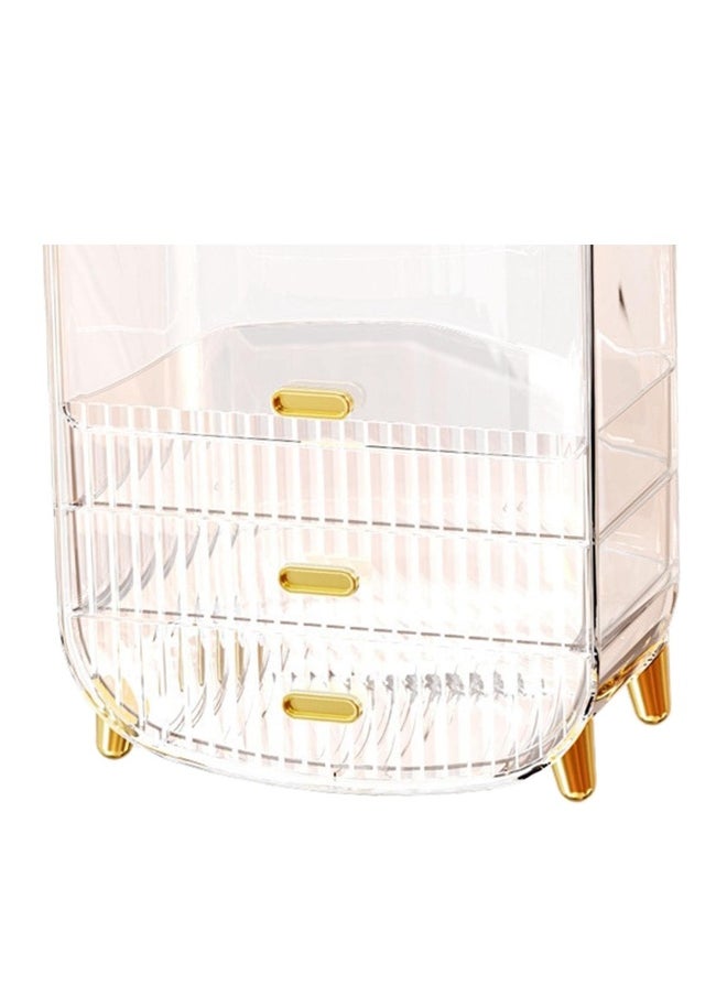 JOMILA Modern Makeup Storage Organizer Box Cosmetics storage display rack with drawer， Waterproof, dustproof, elegant display cabinet， Suitable for bathroom countertop, bedroom dresser  - Image 5