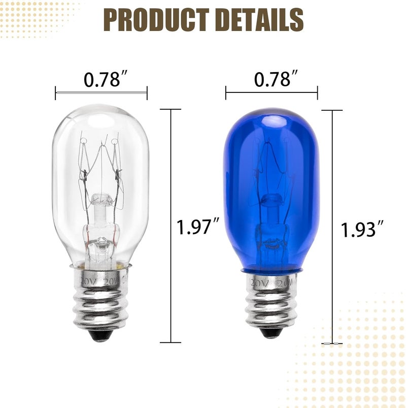 120V replacement bulb E12 Candlestick T20 bulb (2 transparent 2 Blue) - Image 2