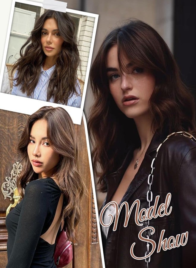 PANEWAY Hair Topper 16 Inch, Wavy Curly Soft Brown Clip-in Wiglet for Women, Synthetic Top Piece to Add Volume & Thickness - Image 4