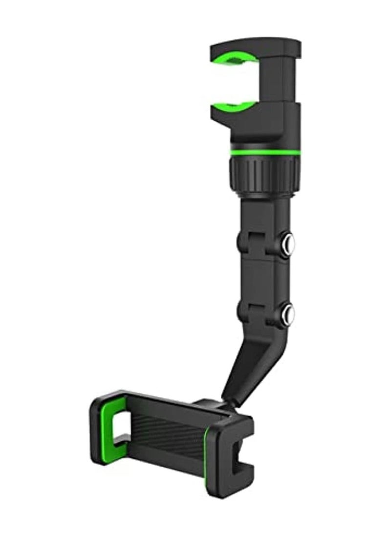 Car Phone Holder Multifunctional 360 Degree Rotatable Auto Rearview Mirror Mount Seat Hanging Clip Bracket Cell Phone Holder for 4.0-6.1 Inch Phone Gps Navigation Adjustable Support (green) - Image 2