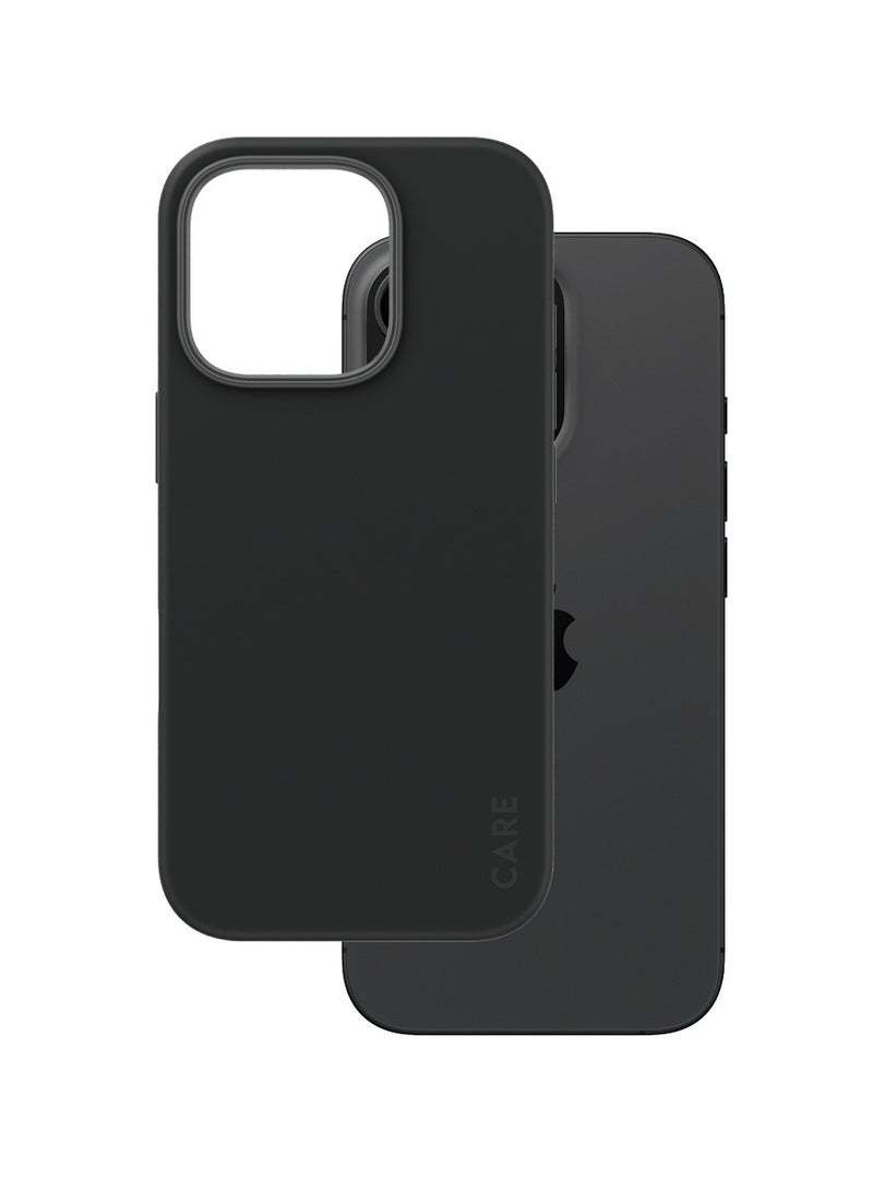 PanzerGlass حافظة هاتف CARE من PanzerGlass® لهاتف آبل آيفون 16 برو تصميم أسود نحيف، مظهر أنيق عصري، حماية معززة للكاميرا، مواد معاد تدويرها، توافق سلس مع MagSafe - Image 2