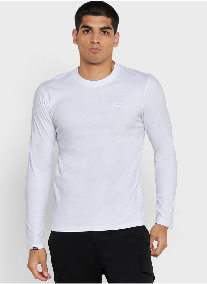 Superdry - Embroidered Logo Crew Neck Shirt - Image 1