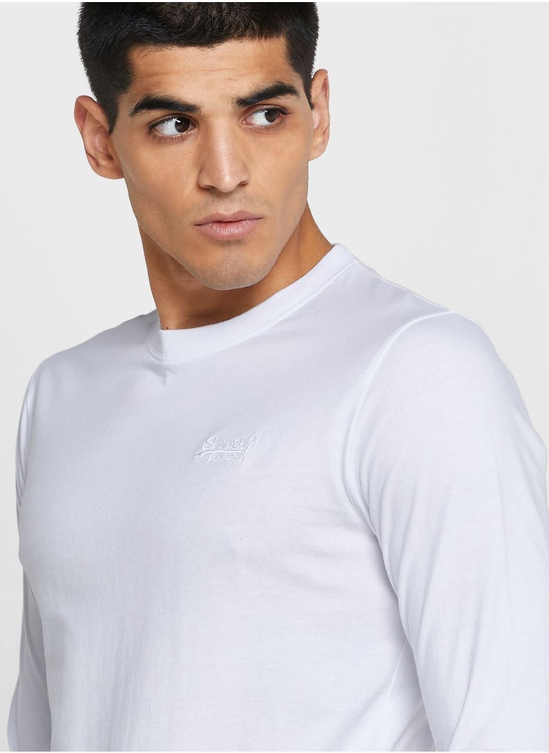 Superdry - Embroidered Logo Crew Neck Shirt - Image 1