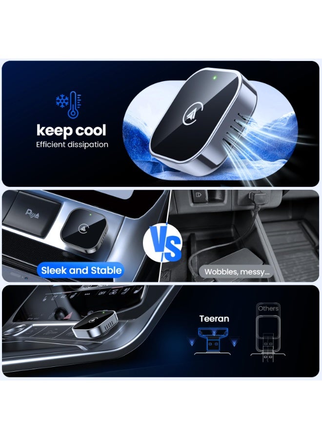Teeran Wireless CarPlay and Android Auto Adapter, Mini 2 in 1 USB Design for Plug and Play CarPlay Dongle Converts Wired to Wireless, Fast Auto-Connect, No Delay, Compact Design for iPhone and Android with USB/USB-C Port - Image 4