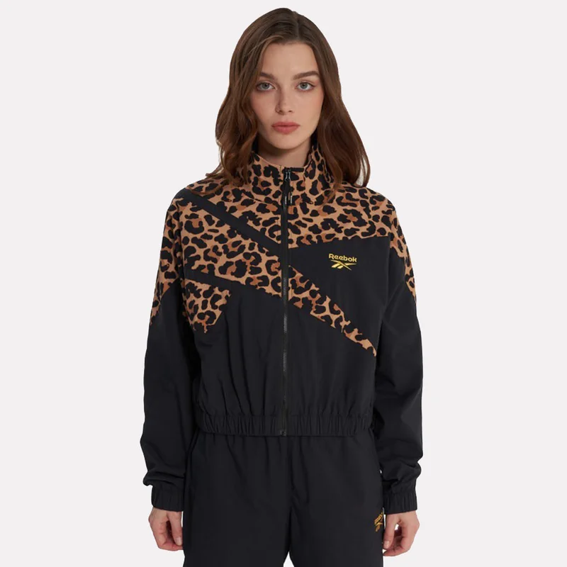 Reebok Animal Print Vector Track Women's Jacket - Black