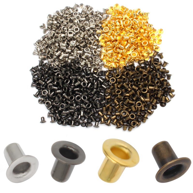 Litoexpe 2MM Tiny Grommets Eyelets 800 Pcs, Self Backing Eyelets for Bead Cores, Clothes, Leather, Canvas (4 Colors) - Image 1