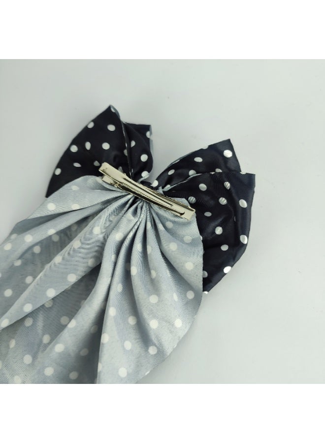 Large satin bow hair clip - high quality material - Image 3