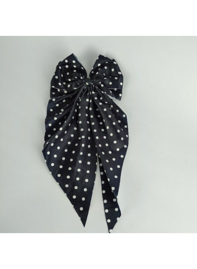 Large satin bow hair clip - high quality material - Image 1
