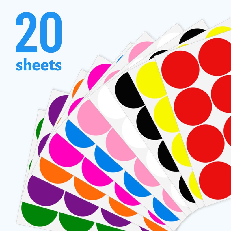 Ouzoustate 2 Inch Removable Stickers Large Colored Dot Stickers Big Waterproof Round Circle Labels Easy Peel Off for Boxes ï¼Œ240 PCS (Multicolored, 2 Inch) - Image 4