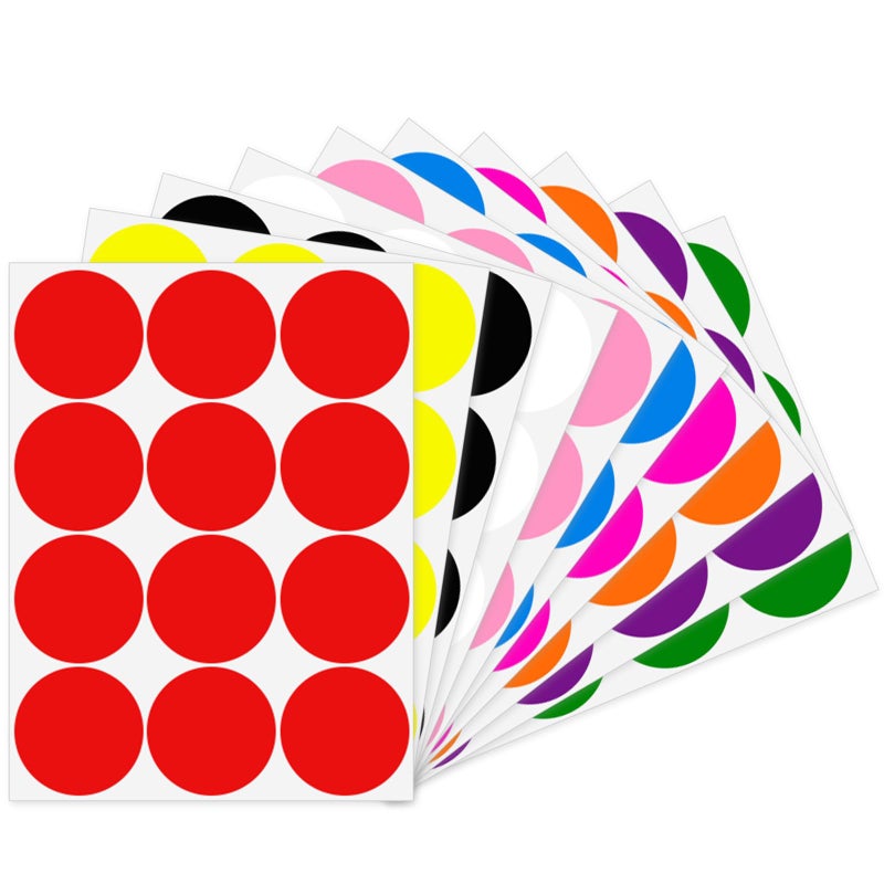 Ouzoustate 2 Inch Removable Stickers Large Colored Dot Stickers Big Waterproof Round Circle Labels Easy Peel Off for Boxes ï¼Œ240 PCS (Multicolored, 2 Inch) - Image 1