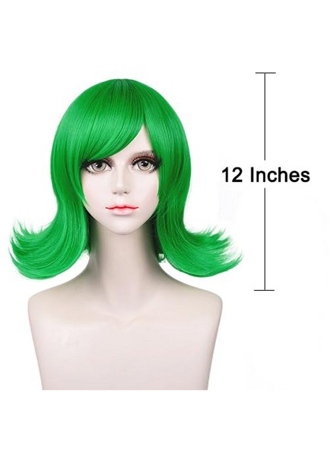 Probeauty Probeauty Green Wig Short Curly Green Wig for Women New Movie Characters Halloween Cosplay Wigs  - Image 2