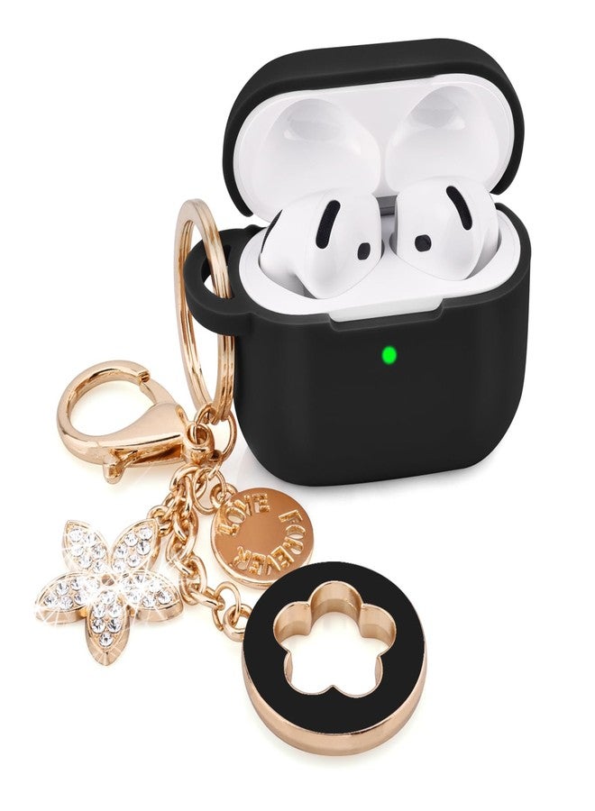 جرابات VISOOM لسماعات AirPods 4 إصدار 2024، غطاء سيليكون مضاد للسقوط للنساء، سماعات أذن لاسلكية iPod 4، جرابات شحن، سلسلة مفاتيح مزينة للبنات لسماعات AirPods من الجيل الرابع - Image 1