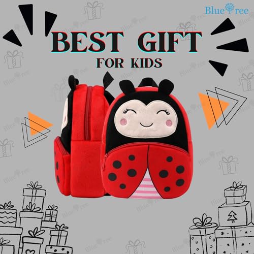 blue tree Cute Kids Backpack Toddler Bag Plush Animal Cartoon Mini Travel Bag for Baby Girl Boy 1-6 Years, Ideal for Gifting for Kids (Red Bee) - Image 5
