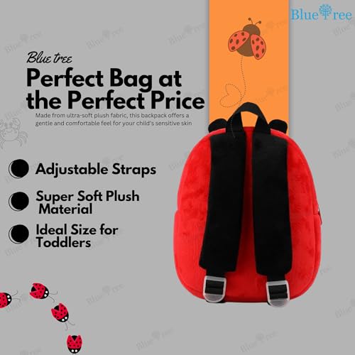 blue tree Cute Kids Backpack Toddler Bag Plush Animal Cartoon Mini Travel Bag for Baby Girl Boy 1-6 Years, Ideal for Gifting for Kids (Red Bee) - Image 3