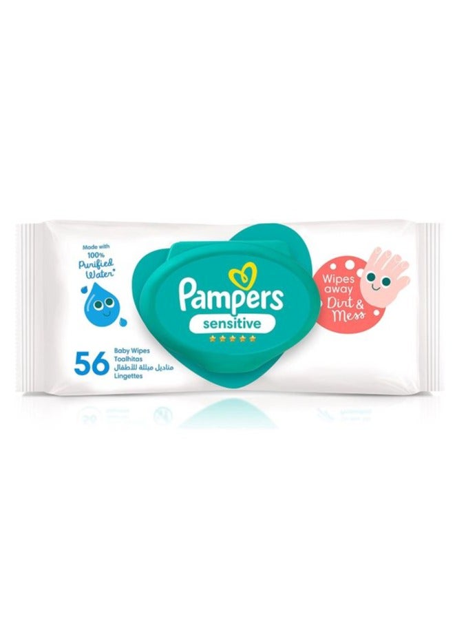 Pampers Sensitive Protect Baby Wipes, 56 Wipes