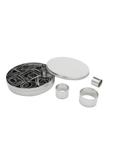 24-Piece Cookie Cutters Silver-Mini Metal Cookie Cutters Set Clay Cutters/Mini Fruit Vegetable Cutters/Star Heart Round Flower Square Mini Cutters - Cookie Cutters for Kids Lunch/Mini