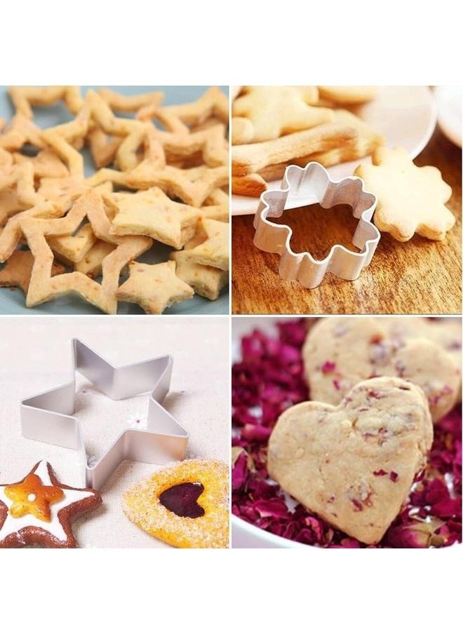 yongsheng - 24-Piece Cookie Cutters Silver-Mini Metal Cookie Cutters Set Clay Cutters/Mini Fruit Vegetable Cutters/Star Heart Round Flower Square Mini Cutters - Cookie Cutters for Kids Lunch/Mini - Image 1