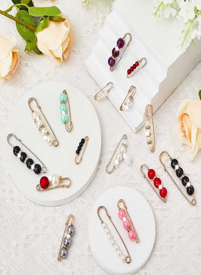 VALUEVIBES Decorative Pearl Clothing Pins for Women - Elegant Artificial Pearl Brooch Set for Shawls, Sweaters, Cardigans, Dresses & Skirts (Bright Style) (13) - Image 2