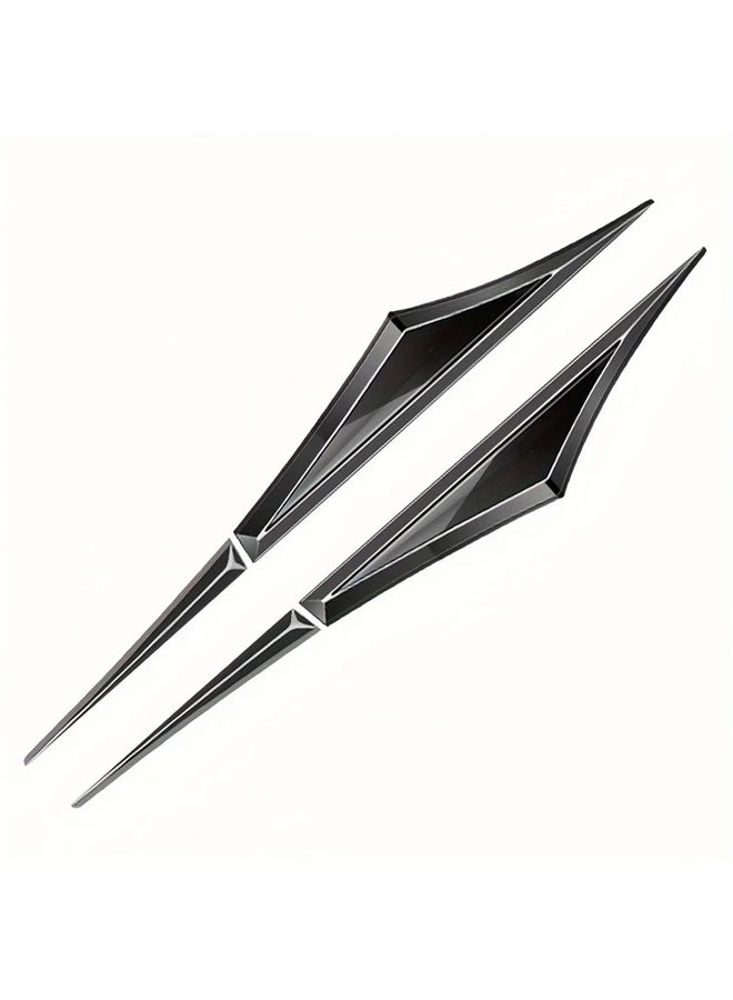2pcs Stainless Steel Car Emblems Silvery Blue Side Skirt Decals For Most Cars - Image 5