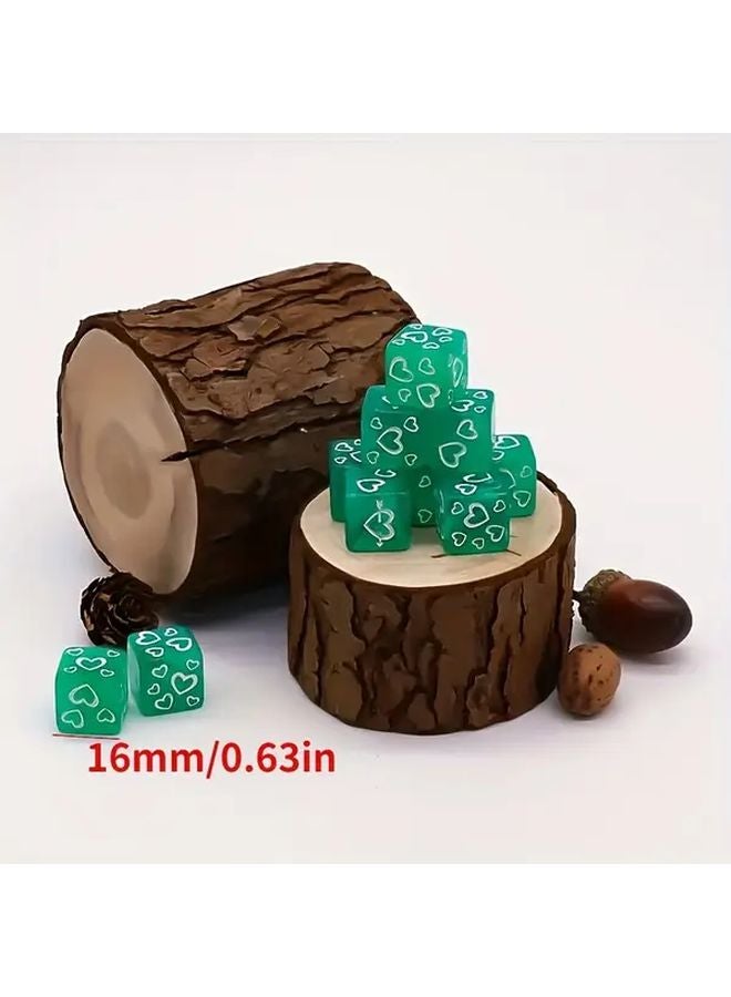 مجموعة أحجار النرد "قلب الحب الأرجواني" 16 ملم بنقش خاص لإكسسوارات ألعاب الطاولة للأزواج - Image 4