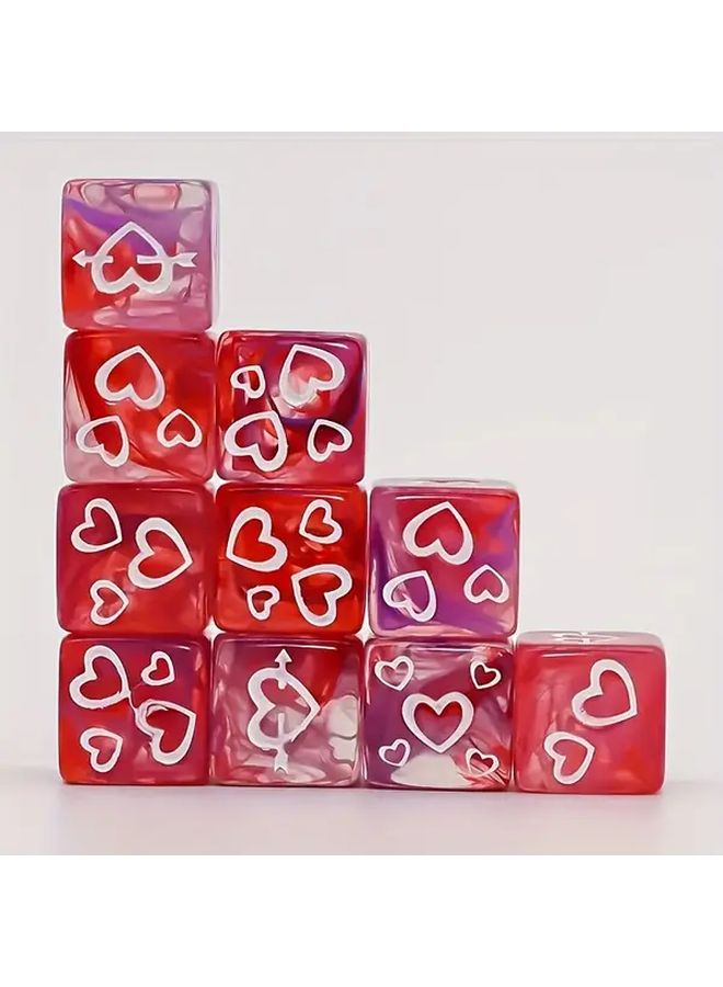 مجموعة أحجار النرد "قلب الحب الأرجواني" 16 ملم بنقش خاص لإكسسوارات ألعاب الطاولة للأزواج - Image 2