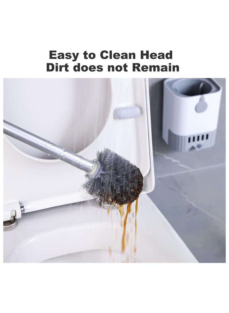 Excefore Toilet Brush and Holder Set 2 Pack Toilet Bowl Brush and Holder, Toilet Bowl Brush with Stainless Steel Long Handle Toilet Brush for Bathroom Floor Standing Wall Mounted All-Round Cleaning - Image 5
