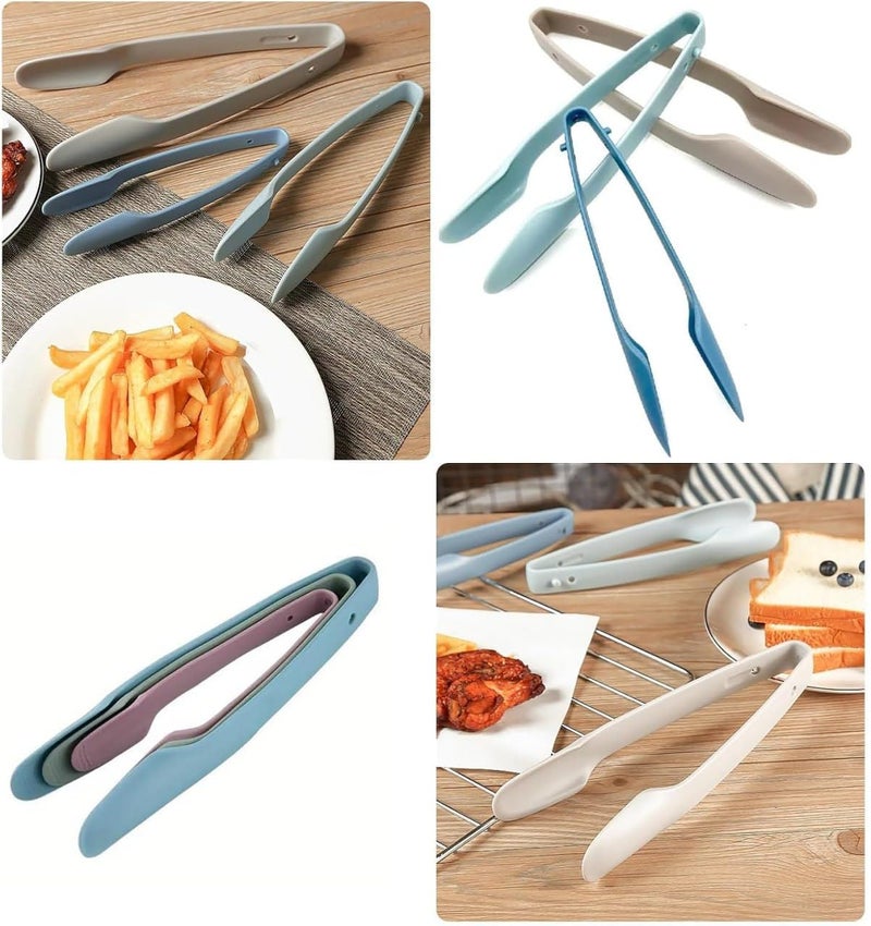 Riviox Kitchen Tong, Cooking Tongs, 3pcs Set Soft Touch Plastic Salad Bowl Tong Multipurpose BBQ Baking Serving Buffet Tong - Image 4