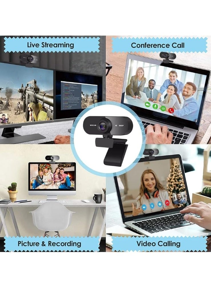 1080P HD Webcam with Microphone – USB Plug & Play – Noise Reduction & Autofocus – for PC and Laptop – Ideal for Zoom, Video Calls & Streaming - Image 3