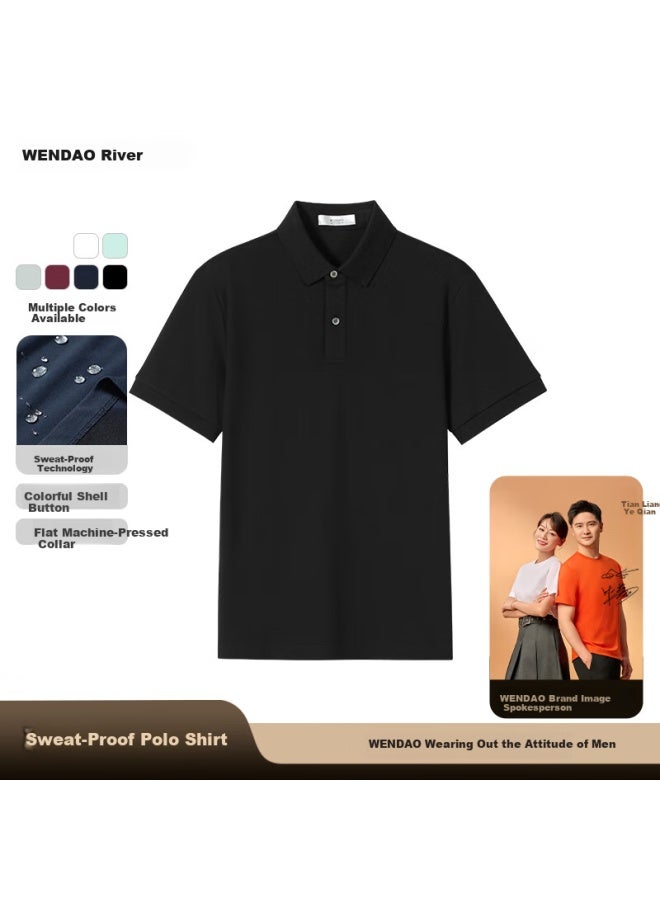 ASK Wen Dao Casual All-match Polo Shirt Black L - Image 1
