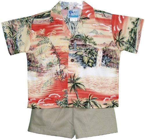 RJC Boys Paradise Island Surf 2pc Set Coral 6 Months - Image 1