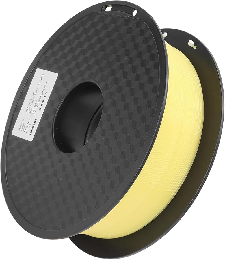 Heat Color Changing PLA Filament 1 75mm Yellow to White for 3D Printer with Stability - Image 3
