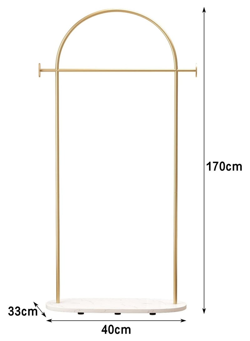 LEOKOR Coat Racks with Heavy Base, Stable Coat Rack Stand with Shelf, Coats Racks Freestanding, Modern Metal Coat Hanger for Entryway, Bedroom, Living Room, Boutiques, Gold/White - Image 4