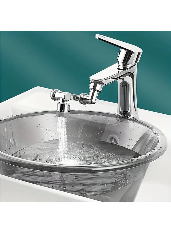 Silvery Adjustable Faucet Aerator Easy Install Rotating Multi Function Extension Tap Two Spray Modes Kitchen Bathroom - Image 5