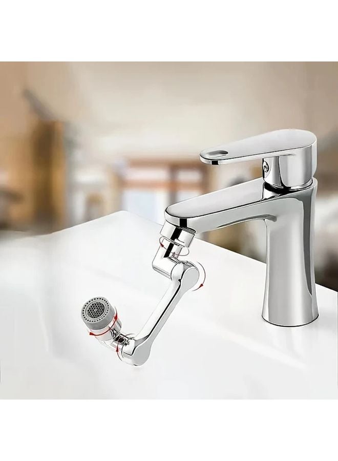 Silvery Adjustable Faucet Aerator Easy Install Rotating Multi Function Extension Tap Two Spray Modes Kitchen Bathroom - Image 2
