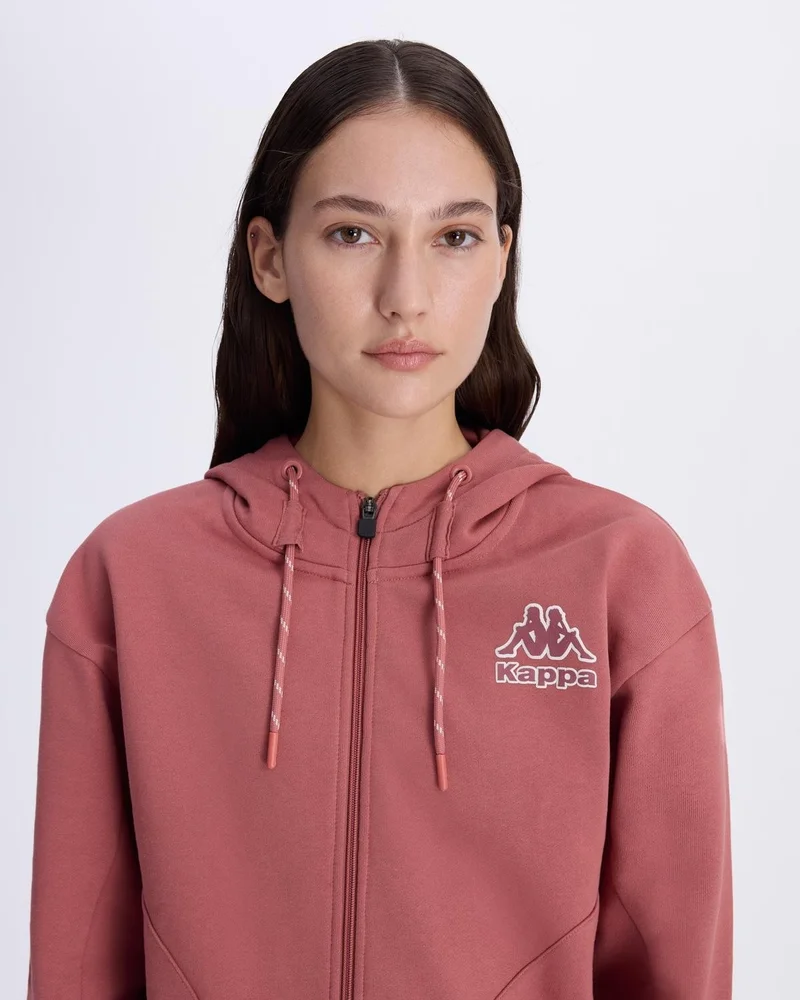 Kappa Logo Femisa Tur Women's Dusty Rose Comfort Fit Zippered Tracksuit Top